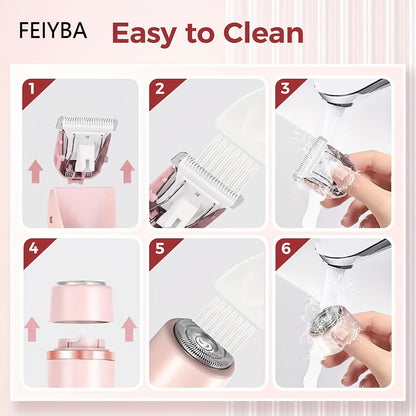 Damski 2w1 Elektryczny Depilator – Bezprzewodowy Trymer do Bikini, Pach i Nóg z Możliwością Użycia na Sucho i Mokro