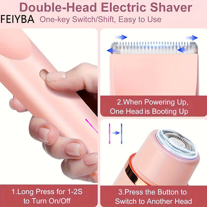 Damski 2w1 Elektryczny Depilator – Bezprzewodowy Trymer do Bikini, Pach i Nóg z Możliwością Użycia na Sucho i Mokro